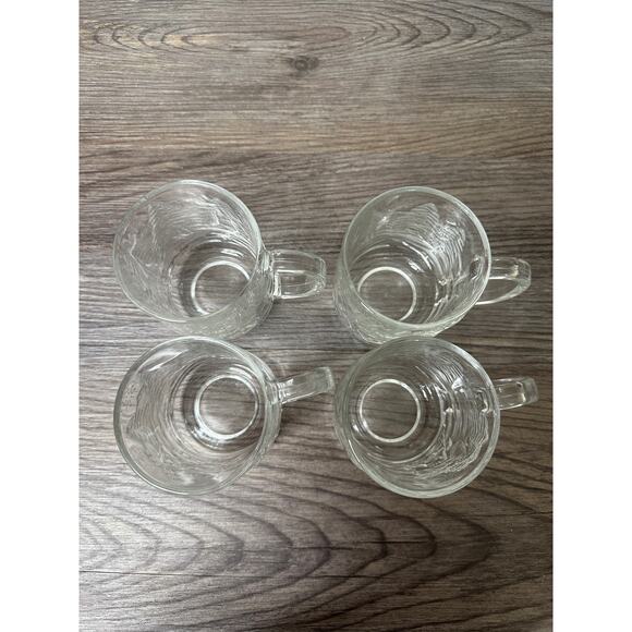 Luminarc USA Heavy Clear 3D Glass House Christmas Mugs 10 oz Set of 4 Vtg 80's - Picture 10 of 15